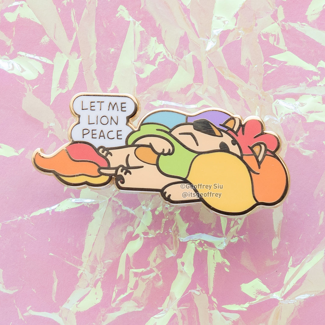 Let Me Lion Peace Hard Enamel Pin