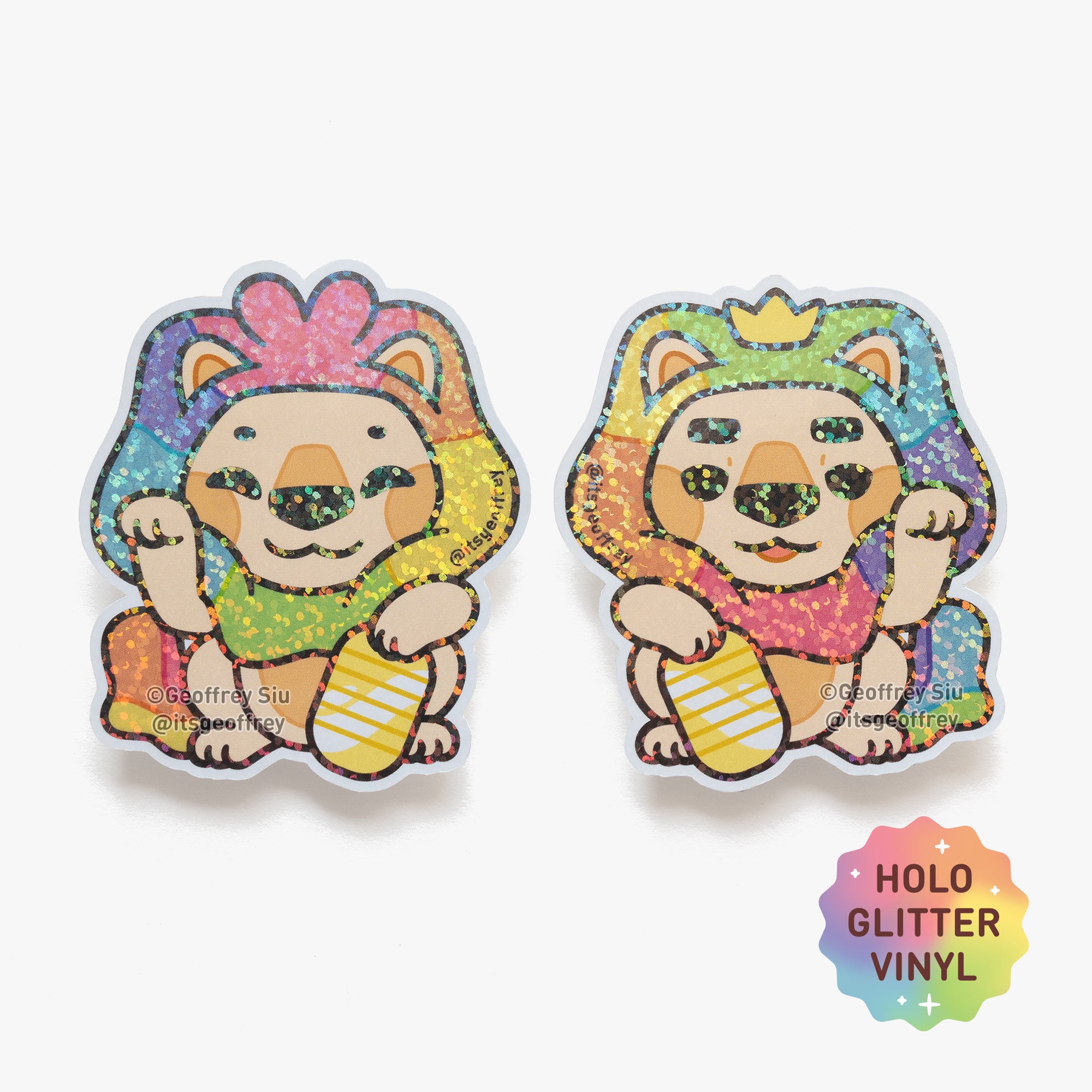 Maneki Adam & Steve Glitter Stickers (2.75")