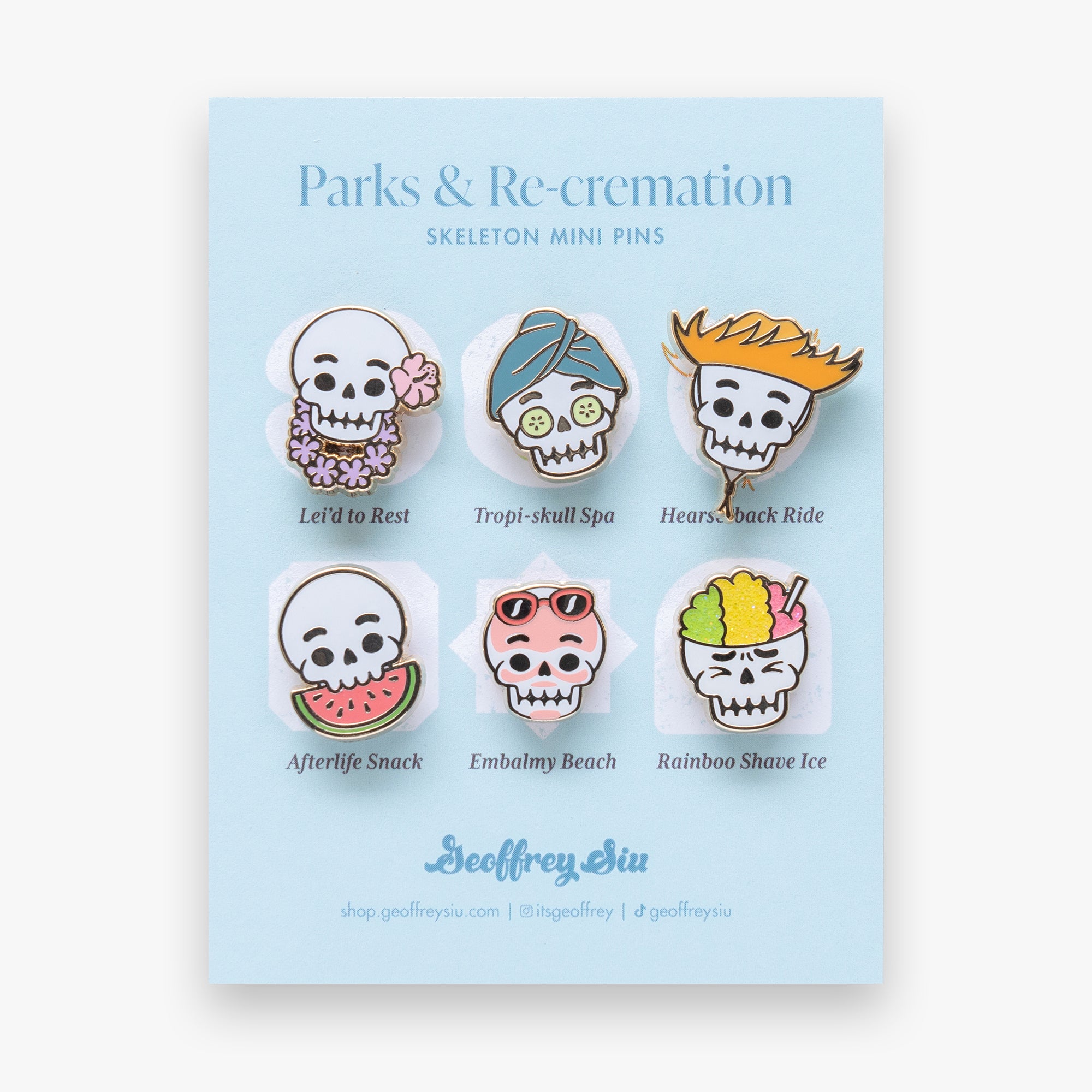 Parks & Re-cremation Skeleton Mini Pins