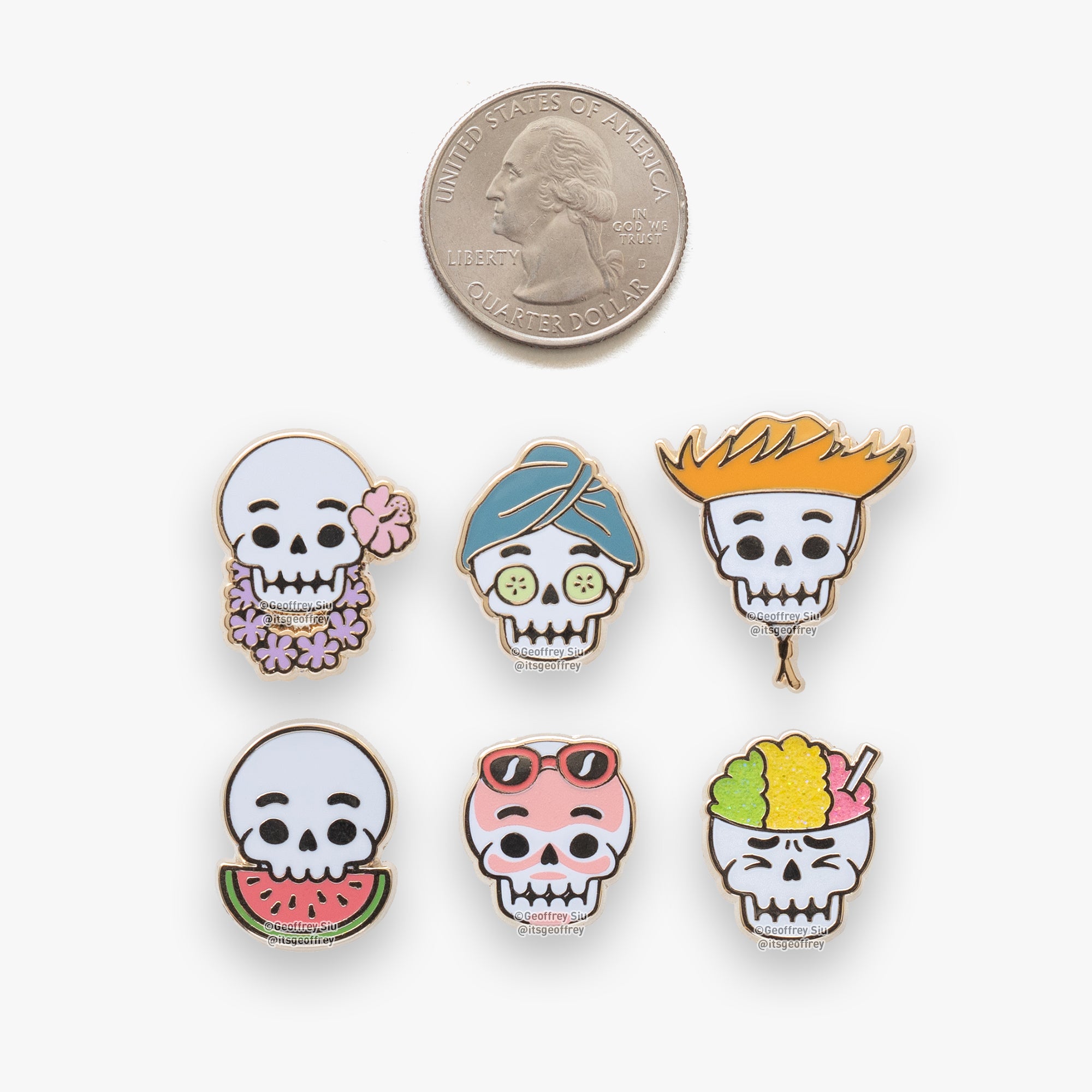 Parks & Re-cremation Skeleton Mini Pins