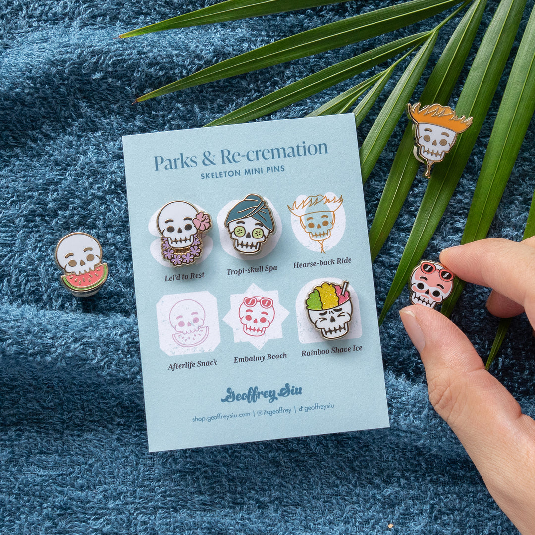 Parks & Re-cremation Skeleton Mini Pins
