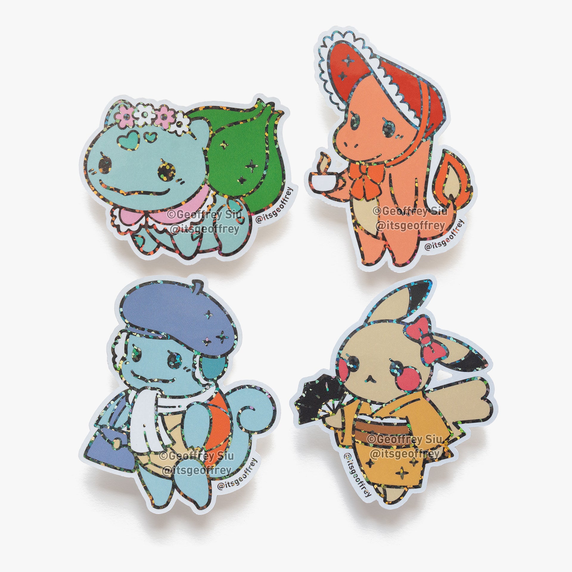 Pokema'am 1 Holographic Glitter Stickers – Geoffrey Siu Art LLC