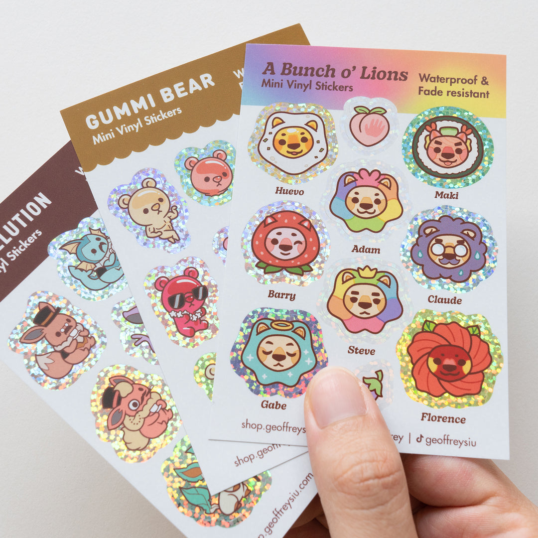A Bunch O' Lions Mini Vinyl Sticker Sheet